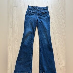 GAP Dark Indigo Flared Women's Jeans with Front Flap Pockets